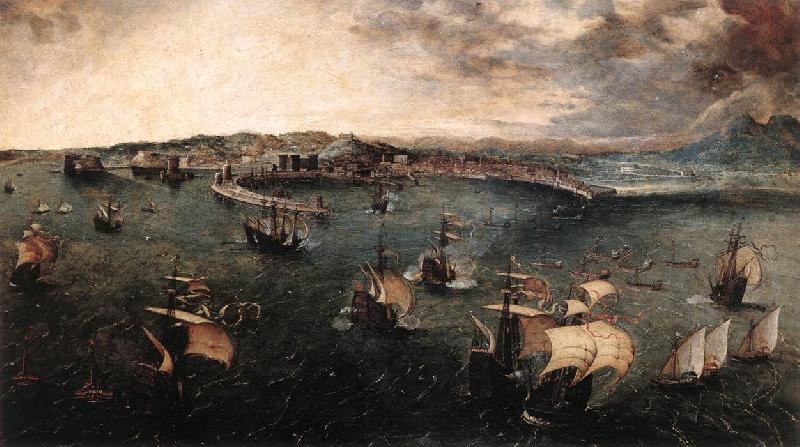BRUEGEL, Pieter the Elder Naval Battle in the Gulf of Naples fd France oil painting art